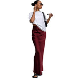 Toloer And Summer New Simulation Silk Skirt Satin Bread Hip Skirt Women Casual Color Tintail