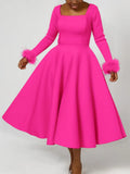 Party Dress Winter Temperament Elegant Hairy Decorative Dress African