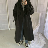 Chic Women Trench Coat Casual Women's Long Outerwear Loose Overcoat Autumn Winter Fashion Double-breasted Windbreaker