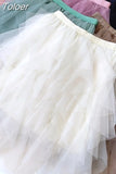 Women's Korean Elegant High Waist All-match A-line Irregular Elastic Waist Fashion Chic Short Skirt Spring Summer