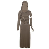 The Fall Of 2025, The New Women's Folded Hooded Desert Body Repair Waist-Skin Open-Fork-Packed