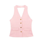 Autumn New Back Hanging Neck Vest 8364532 Broad Leg Pants
