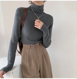 2022 New Autumn Winter Knitting Slim Turtleneck Sweater Solid Bottoming Long Sleeve Minimalist Women Pullover Jumper2022 New Autumn Winter Knitting Slim Turtleneck Sweater Solid Bottoming Long Sleeve Minimalist Women Pullover