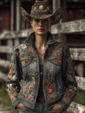 Trend 3D Digital Pattern Printing Fashion High Street Denim Jacket Men And