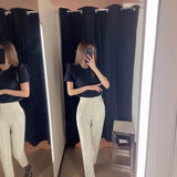 Workplace Women's Display High Waist Waist Suit Trousers 38 Color Reduced Age And Ankle