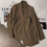 Toloer Spring And Autumn Outfit Fried Street Loose Leisure Versatile Autumn Suit Jacket Female Korean Black Suit Jacket-Outfit