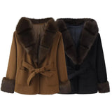 New Women's Collar Fur All-In-One Double-Sided Short Jacket