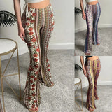 Toloer Spot Women's Wear Fall 2024 New Fashion Bohemian Print Casual Pants-Outfit