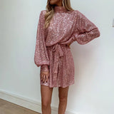 Evening Dress Gold Slimming Tie With Long Sleeves Of The Bare Back
