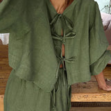 Toloer Women's 2024 New Vintage Tea With A Bubble Sleeve Shirt Suit Summer Dress-Outfit