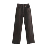 New Spring Style Is High-Waisted And Thin, Loose Straight Trousers, Casual Wide-Leg Pants 6147001-Outfit