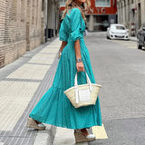 Toloer Spot Spring 2024 New Women's Casual Temperament Long-Sleeved Print Shirt Dress-Outfit