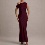 French Elegant Sleeveless Shoulder High-End Feel Long Dress Party Dress Dress Dress