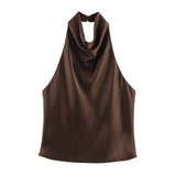 Summer New Silk Hysm Texture Hanging Neck Dress 3203317 Vatry Dress