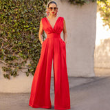 Fashionable Summer New Slim Jumpsuit High Waist Slimming Straight Broad Leg Pants