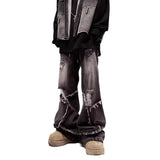 Street Water Wash Retro Straight Jeans In Summer New Casual Fashion Pants Men's Trending In
