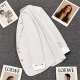 Toloer Suit Jacket Female 2024 Spring New Korean Version Of Fashion Suit Blue Fried Street Foreign Style Design Jacket-Outfit