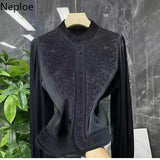 Toloer Blouses Womens Clothes Tops Vintage Blusas De Mujer Stand Collar Embroidery Blouse Korean Fashion Long Sleeve Shirt 1215-1-Outfit
