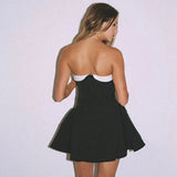 Strapless Upturned Flare Mini Dress-Outfit