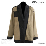 Autumn And Winter New Shoulder Personality Zipper Dark Buckle Short Coat Female