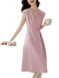 Toloer High-Taught Commuting Waist Temperament Dress In The Summer Of 2025 New Cover Sleeves Thin Senior Sense Skirt