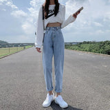 Toloer Jeans, Tall Waist, Loose, Straight Tube Fall 2024 New Dad Radish Pants-Outfit