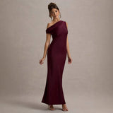 French Elegant Sleeveless Shoulder High-End Feel Long Dress Party Dress Dress Dress