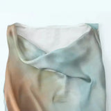 Spring Tie-Dye Printed Silk Satin Flute Dress 3031200-Outfit