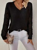 Sweater Women's Knitted Shirt Languid Languid Long Sleeve V Collar Hooded