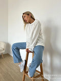 And Autumn 2025 New Solid Color Long-Sleeved T-Shirt Women's Loose Basic Casual Pure Cotton T-Shirt