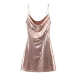 Women's Clothing 2025 Winter New Fashion Banquet Bright Metal Collar Short Sling