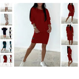 And Leisure Knitted Dress New Solid Long