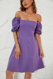 Station Summer Hot New Solid Color Collar Bubble Bubble Sleeve Dress