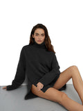 New Loose Knitting Jacket Solid Color High-Collar Loose Autumn And Winter Women's