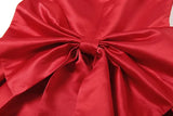 Red Satin Large Bow Mini Dress-Outfit