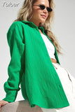 Cotton Shirts Office Lady Lady Long Sleeve Loose Tops Crepe 2023 Women's Spring Summer Shirts Comfortable