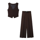 Women's Clothing 24 New Side Fork Vest Belt 100 Folded Casual