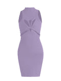Toloer 2024 New Hollow Out Kink Design Sense Slim Show Thin Knitting Sleeveless Vest Skirt Female Sense Dress-Outfit