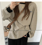 90s Striped Oversized Long Sleeve Tee-Outfit