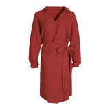 Autumn Women's Dresses Long Sleeve Bandage V Neck High Waist Midi Shirt Dress Female Elegant Fashion Korean