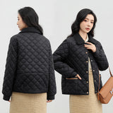 Small Fragrant Wind Ling Ling Light And Short Cotton Clothes Female 2023 Autumn And Winter New Loose Warm Small Lapel Cotton-Padded Clothes Tide-Outfit