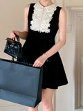 And Autumn New With The Same Gold Lace Doll Dress Temperament Small Sleeveless Little Black Dress Birthday