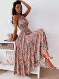 New Fashion Sexy Flower Back Dress Bohemian Dress-Outfit