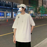 Short-Sleeved T-Shirt Men's Trend Ins Blouse Summer New Loose Large Men's Half-Sleeved T-Shirt-Outfit