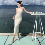 Toloer Neck Dress Female Summer Tassel Small Crowd Sexy Slim Temperament Socialite Dress