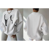 Women's Y2K Grunge Loose Pullover Sweatshirts Letter Print Casual Thickened Long Sleeve Tops Autumn Hoodie Streetwear-Outfit