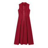 New Dress Round Neckless Waistt Commuting Temperament