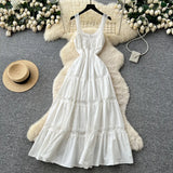 Holiday Set Women In Summer Pure Want To Close Waist Hanging Neck Lace Splicing Sling Vest Fairy Chiffon Half-Body