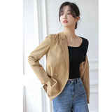 Bottomed Sweater New Style Foreign Style Autumn And Winter New Square Collar Short Style Sweater White Trim Inside Sweater-Outfit