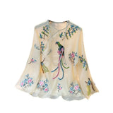 New Chinese-Style Round-Collar Embroidered Shirt Women's New Fashionable National Style Leisure In The Summer Of 2023-Outfit